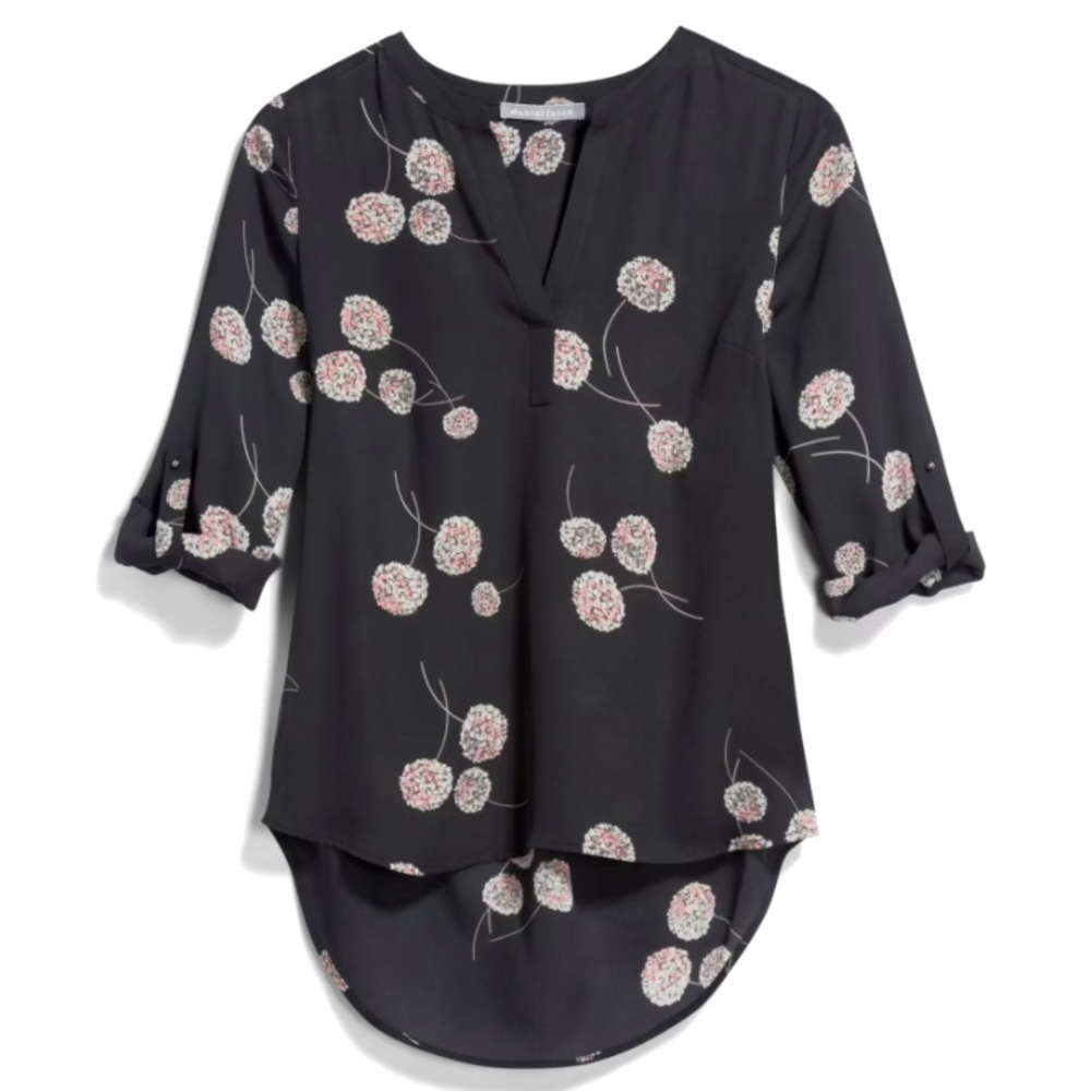 NWOT - Black Daniel Rain Koda Split Neck Blouse